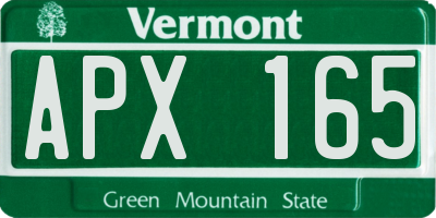 VT license plate APX165
