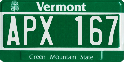 VT license plate APX167