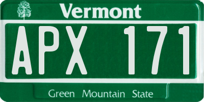 VT license plate APX171