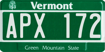 VT license plate APX172