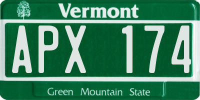 VT license plate APX174