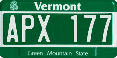 VT license plate APX177