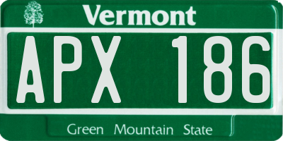 VT license plate APX186