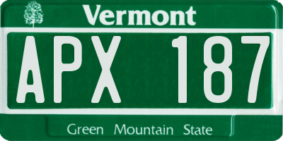 VT license plate APX187