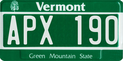 VT license plate APX190