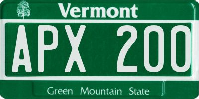 VT license plate APX200