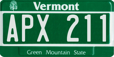 VT license plate APX211