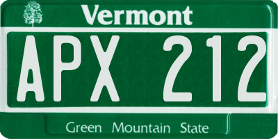 VT license plate APX212