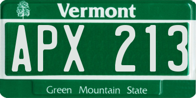 VT license plate APX213