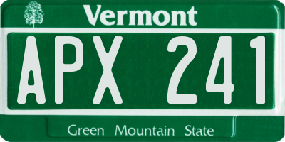 VT license plate APX241
