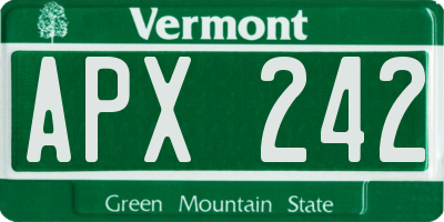 VT license plate APX242