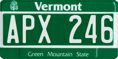VT license plate APX246
