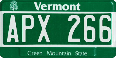 VT license plate APX266