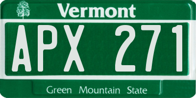 VT license plate APX271