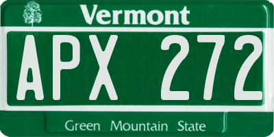 VT license plate APX272