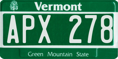 VT license plate APX278