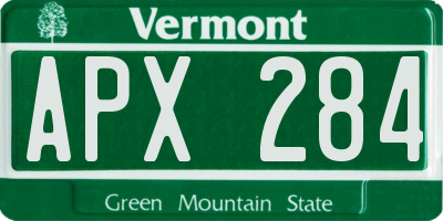 VT license plate APX284