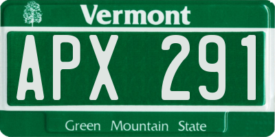 VT license plate APX291