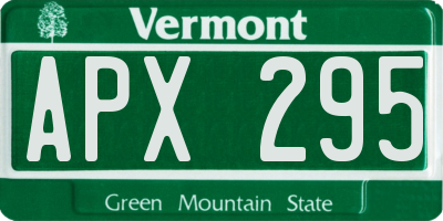 VT license plate APX295
