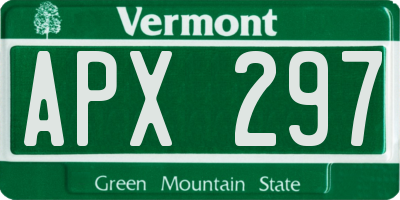 VT license plate APX297