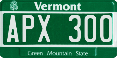 VT license plate APX300