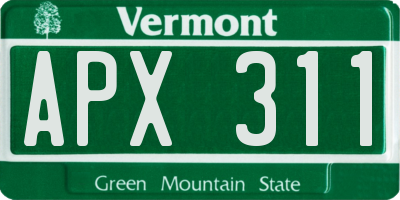 VT license plate APX311