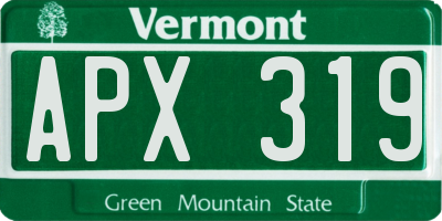 VT license plate APX319