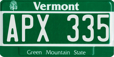 VT license plate APX335