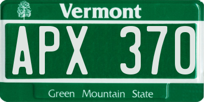 VT license plate APX370