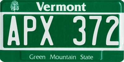 VT license plate APX372