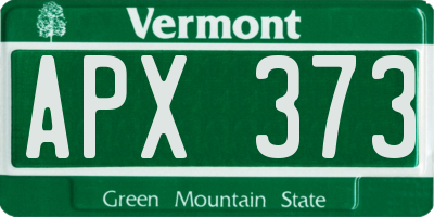VT license plate APX373