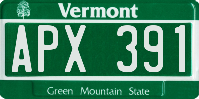 VT license plate APX391