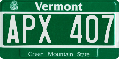 VT license plate APX407