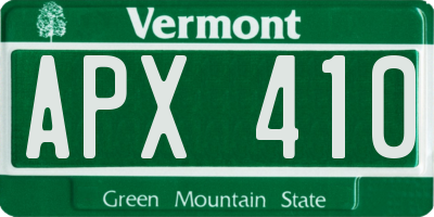 VT license plate APX410