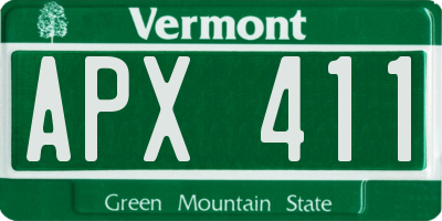 VT license plate APX411
