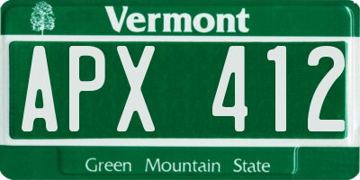 VT license plate APX412