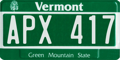 VT license plate APX417