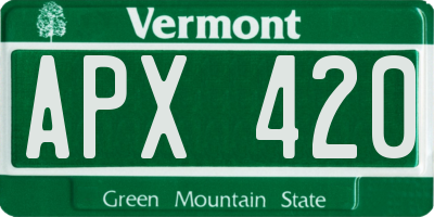 VT license plate APX420