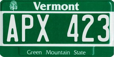 VT license plate APX423