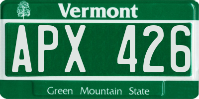 VT license plate APX426
