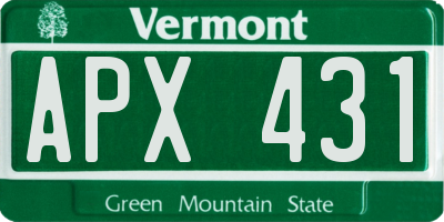 VT license plate APX431