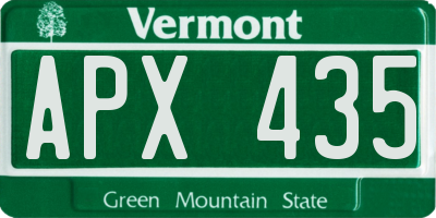 VT license plate APX435