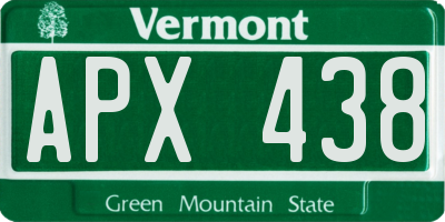 VT license plate APX438