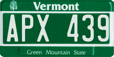VT license plate APX439