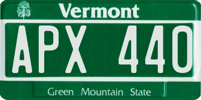VT license plate APX440
