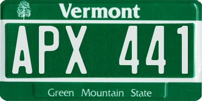 VT license plate APX441