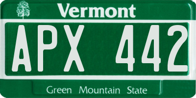 VT license plate APX442