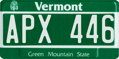 VT license plate APX446