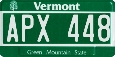 VT license plate APX448