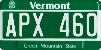 VT license plate APX460